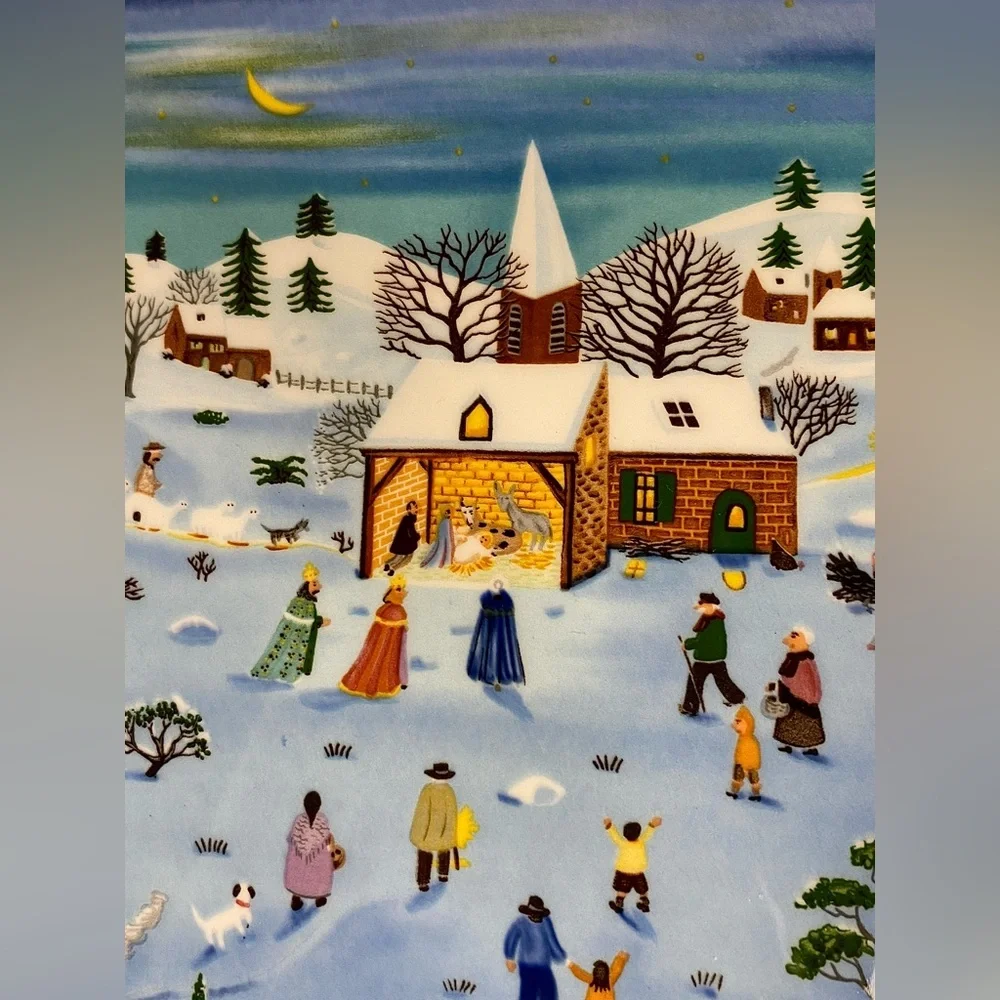 Villeroy & Boch Naif Christmas Snow Scene Charger Plate‎  Signed Laplau 12